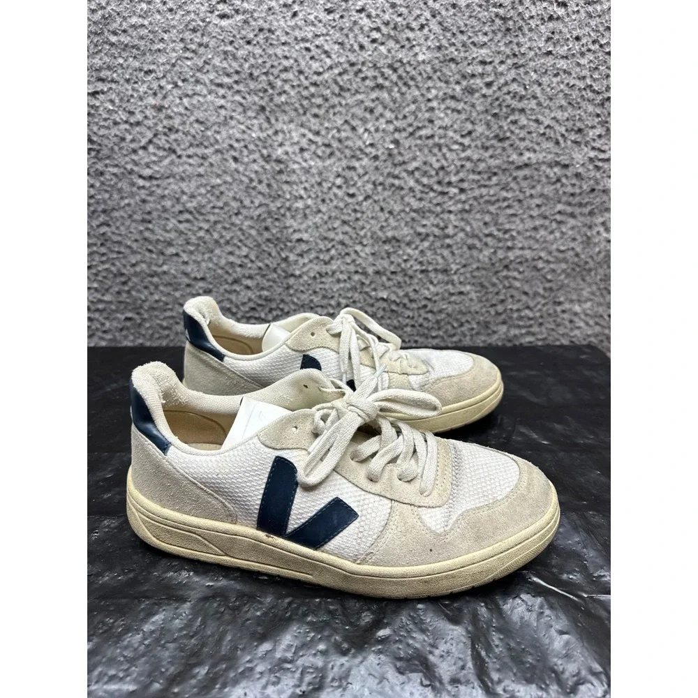 Veja V-10 B-Mesh Low Top Sneakers White Nautico VX0101380 Mens Size 6 US